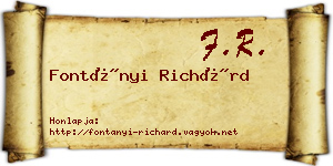 Fontányi Richárd névjegykártya